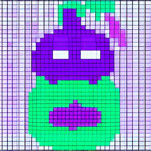 Image similar to 8-bit pixel art of a cute purple goo monster