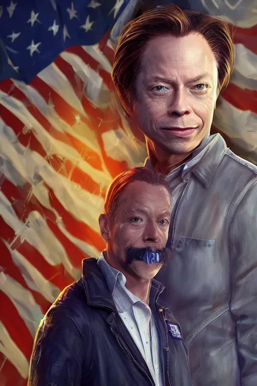 Image similar to portrait of us president brock pierce vfx concept artist & illustrator global illumination ray tracing hdr fanart arstation zbrush central hardmesh 8 k octane renderer comics stylized