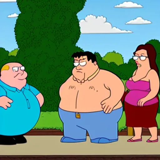 Prompt: family guy episode with fat chuck