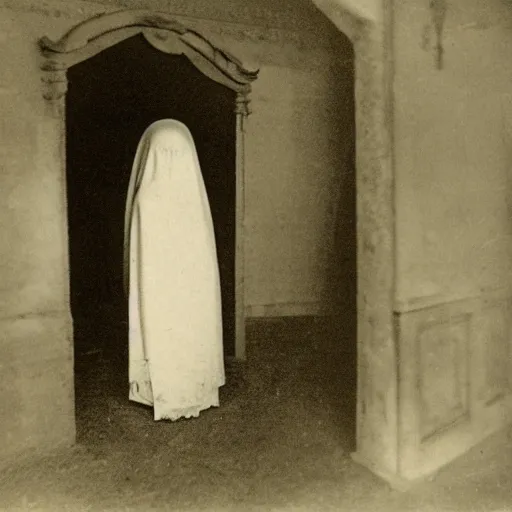 Image similar to ghost in a corner, 1900s picture