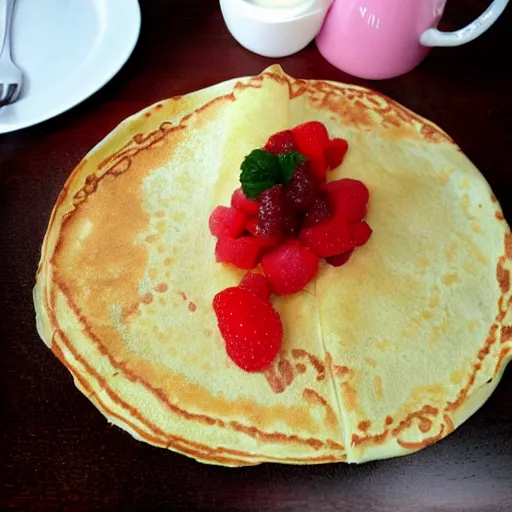 Prompt: photo of a birthday breton crepe