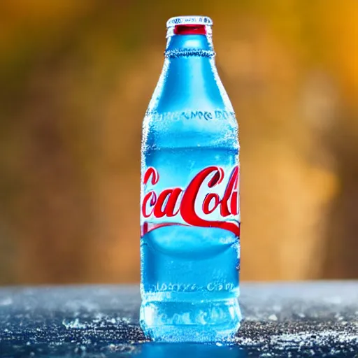 Image similar to an icy cold bottle of conka cola, marketing promo photo