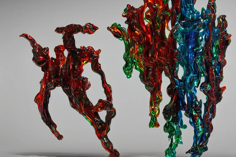 Image similar to Painful pleasures by Lynda Benglis, stunning, liquid physics, high transparency, octane render, 4k, 8k