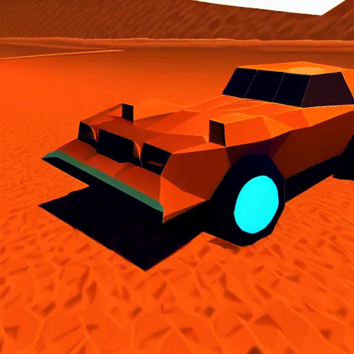 Image similar to mad max racing, nintendo 6 4 screenshot, low poly, aliased