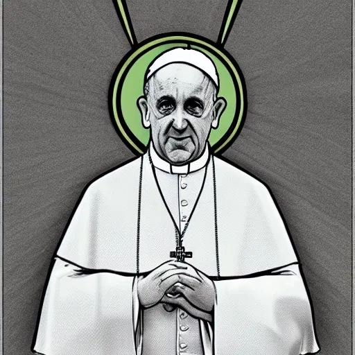 Prompt: photorealistic pope francis as the hulk