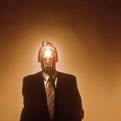 Prompt: movie still of a cyborg, facial expression, cinematic composition, cinematic light, surreal cinema, by david lynch,