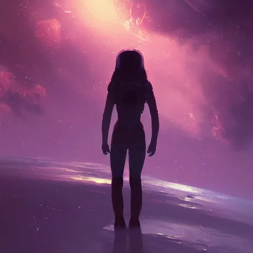 Prompt: alone in outer space by greg rutkowski, ultradetailed digital painting, 8 k, realism, intriguing