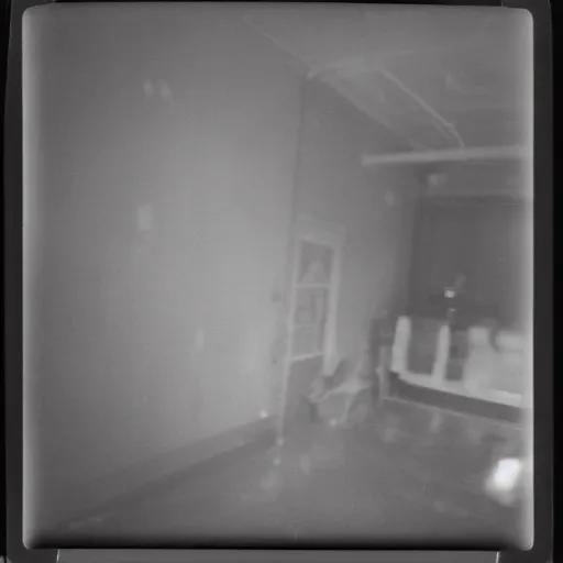 Image similar to dark room with a creature in the corner, distuburbing, horror, nightmare, terrifying, surreal, nightmare fuel, old polaroid, blurry, expired film, lost footage, found footage,