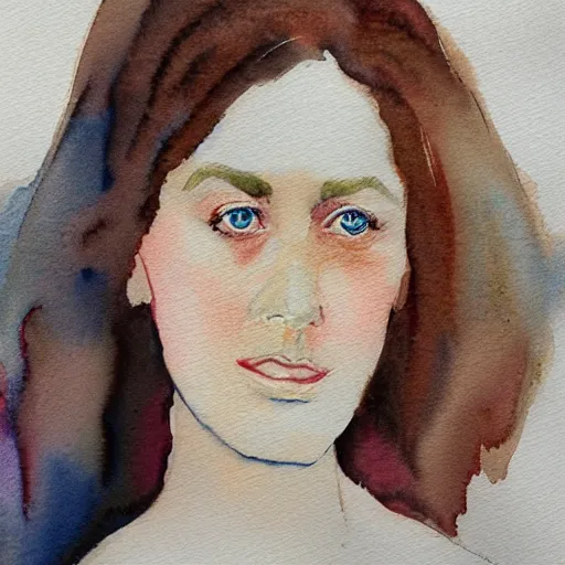 Image similar to female portrait, watercolor