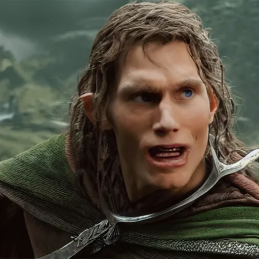 Image similar to Live Action Still of Jerma in The Lord of the Rings, real life, hyperrealistic, ultra realistic, realistic, highly detailed, epic, HD quality, 8k resolution, body and headshot, film still