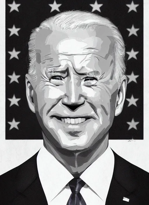 Image similar to biden, an elderly and wrinkled channing tatum portray united states president joe biden, minimalist movie poster, theatrical poster, fan art, digital art, trending on artstation