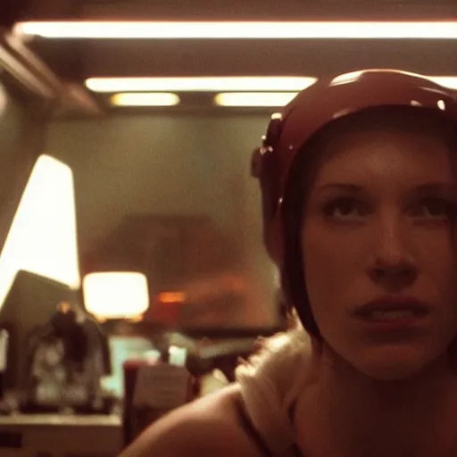 Prompt: movie still of cyborg good morning, cinematic composition, cinematic light, criterion collection, by edgar wright