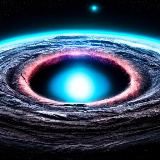 Image similar to Black hole consuming the Earth, highly detailed, 4k, HDR