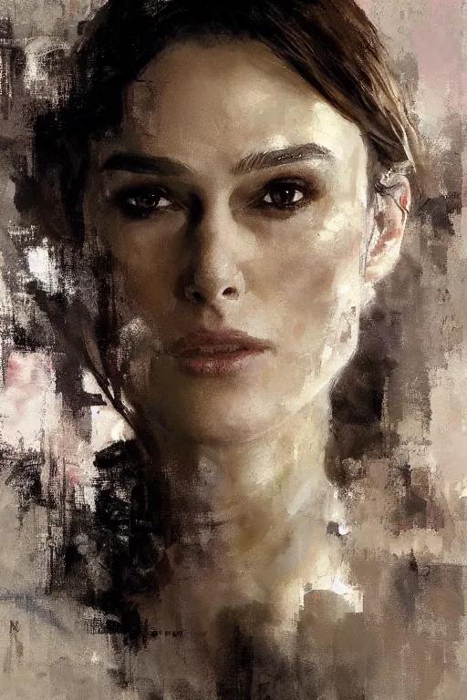 Prompt: A painting of Keira Knightley, by Jeremy Mann