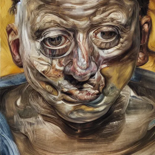 Image similar to high quality high detail painting by lucian freud and jenny saville, hd, multiverse, turquoise