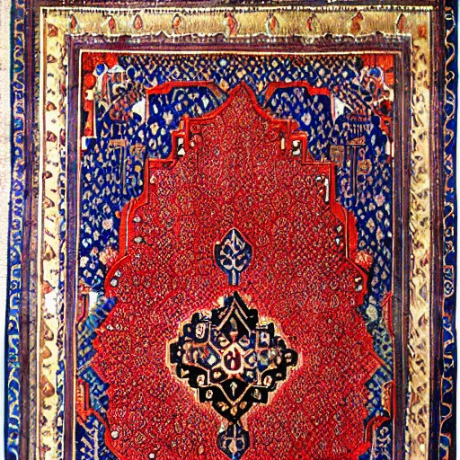 Prompt: persian rug painting