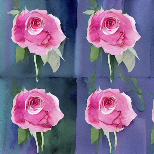 Prompt: watercolor bashes of roses