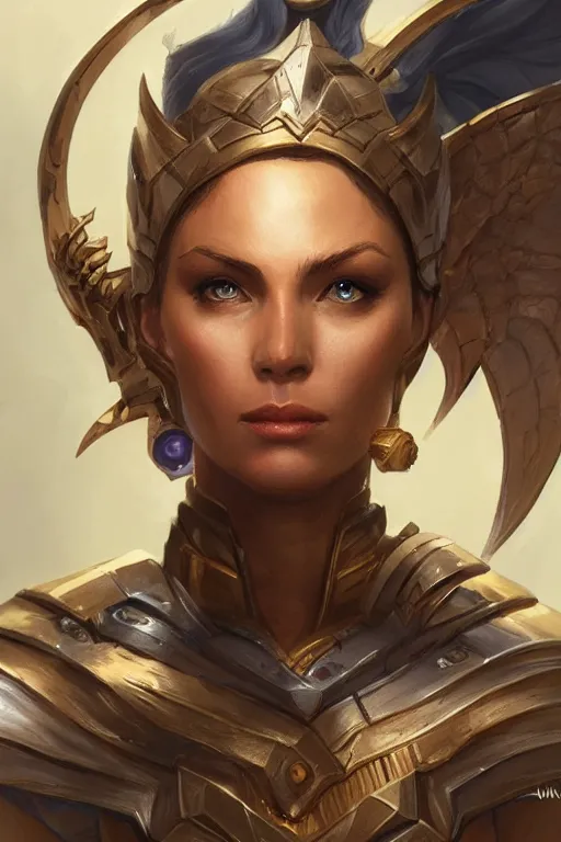 Image similar to amazon valkyrie athena, d & d, fantasy, portrait, highly detailed, headshot, digital painting, trending on artstation, concept art, sharp focus, illustration, art by artgerm and greg rutkowski and magali villeneuve