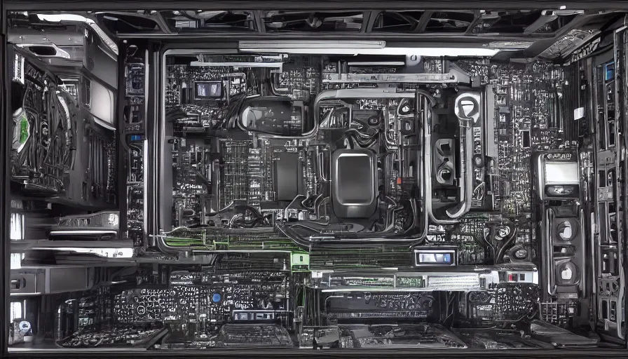 Prompt: the inside of a computer only organic, photo - realistic, detailed