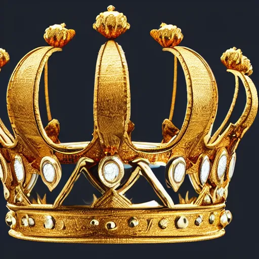 Image similar to photograph of a solid gold crown decorated with frog imagery