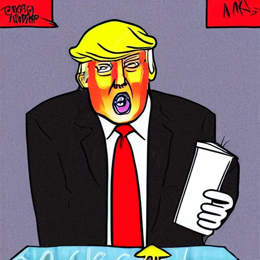 Image similar to comic of Donald Trump by Ben Garrison