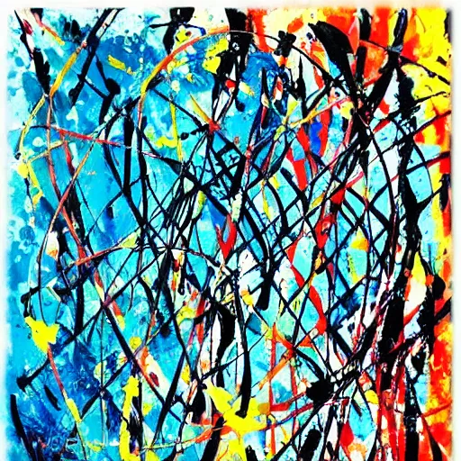 Image similar to abstract paint splatter art by lyubov popova, jackson pollock, inspirational, award winning, wild, free, wonder, fun