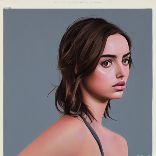 Image similar to artwork by Phil noto. Very very very beautiful Portrait of Ana de armas.