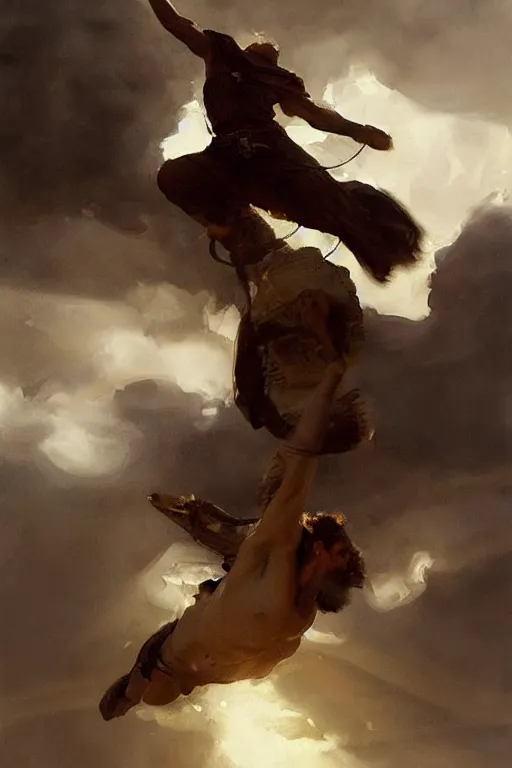 Image similar to beautiful oil painting portrait of ancient roman bernedoodle emperor hovering in the air wearing the civic crown levitating and ascending in stations of the cross pose, art by anders zorn, wonderful masterpiece by greg rutkowski, expressive brush strokes, beautiful cinematic light, american romanticism by greg manchess, jessica rossier