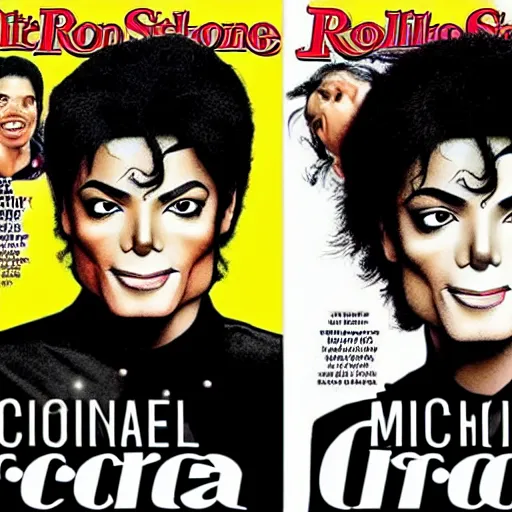 Image similar to genetic combination of michael jackson and paul mccartney on the cover of rolling stone magazine, dynamic lighting, ultra detailed