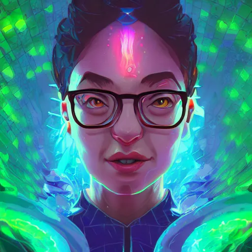 Image similar to skill magic geek inside matrix deepdream radiating a glowing aura stuff loot legends stylized digital illustration video game icon artstation lois van baarle, ilya kuvshinov, rossdraws,