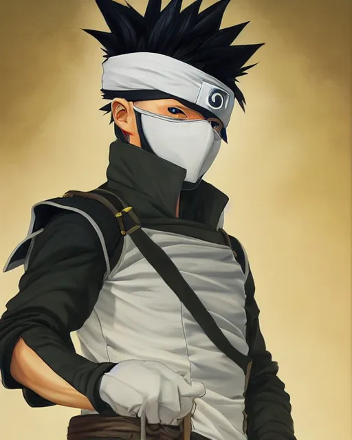 Naruto Kakashi sensei (black) - @brentthecreator gallery - Digital Art,  People & Figures, Animation, Anime, & Comics, Anime - ArtPal