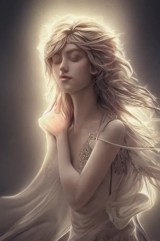Image similar to Ethereal Wolf, intricate detail, ornate, conceptual art, soft light, dynamic, art by artgerm