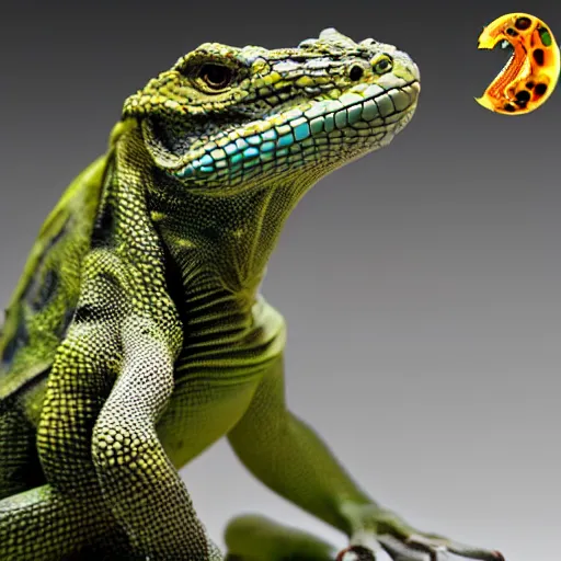 Prompt: representative of an intelligent race of reptiles from another galaxy, highly detailed, realistic, sharp focus