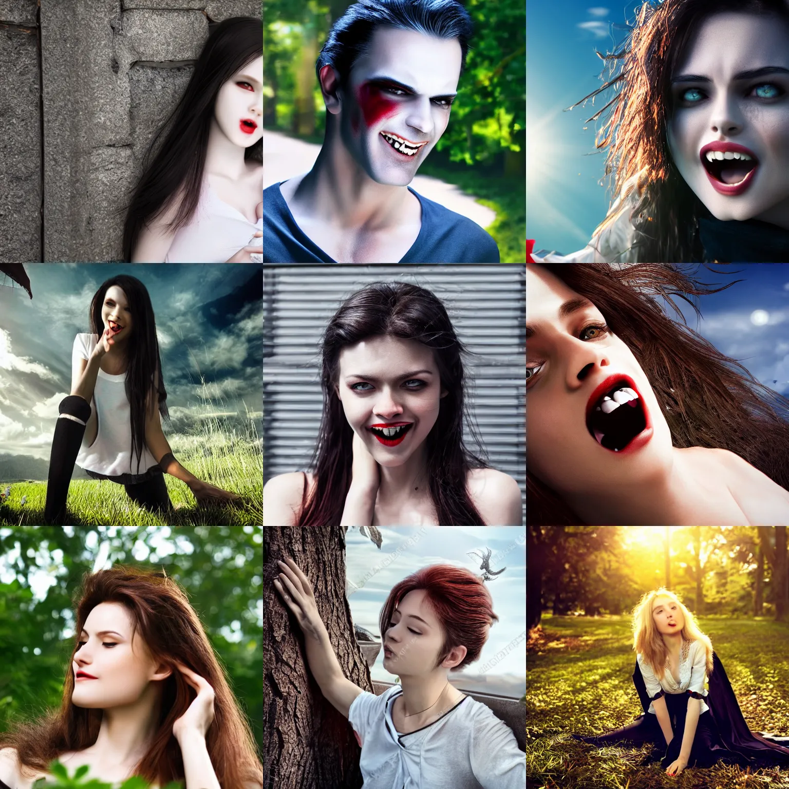 Prompt: Vampire enjoying fresh air and sunlight, HD 4k ultra, photorealistic, sony ultra camera hd+