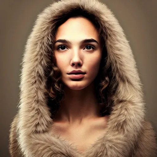 Prompt: a masterpiece portrait photo of a beautiful young woman who looks like an eskimo gal gadot, symmetrical face