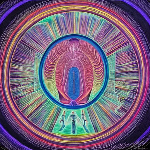 Image similar to a dream in a dream, Alex Grey