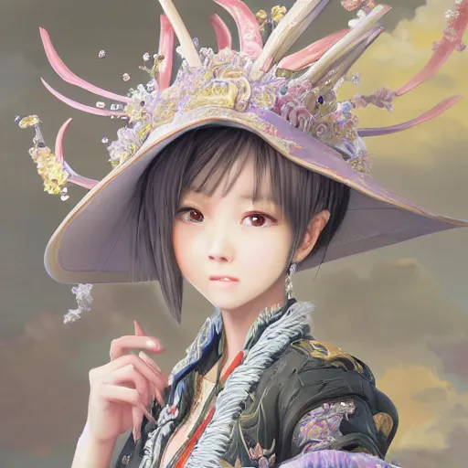 Image similar to dynamic composition, motion, ultra-detailed, incredibly detailed, a lot of details, amazing fine details and brush strokes, colorful and grayish palette, smooth, HD semirealistic anime CG concept art digital painting, watercolor oil painting of a young C-Pop idol girl, by a Chinese artist at ArtStation, by Huang Guangjian, Fenghua Zhong, Ruan Jia, Xin Jin and Wei Chang. Realistic artwork of a Chinese videogame, gradients, gentle an harmonic grayish colors.