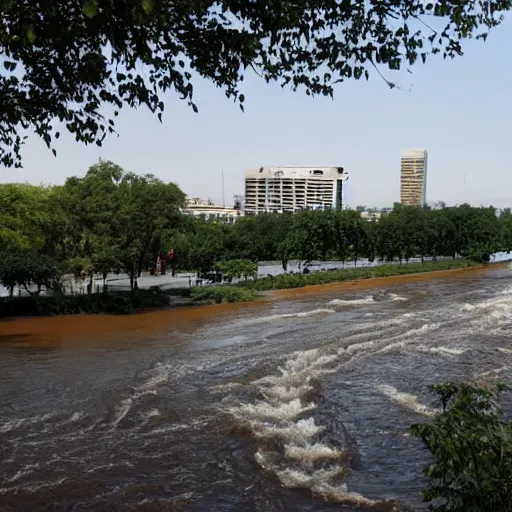 Prompt: money river flowing from government building