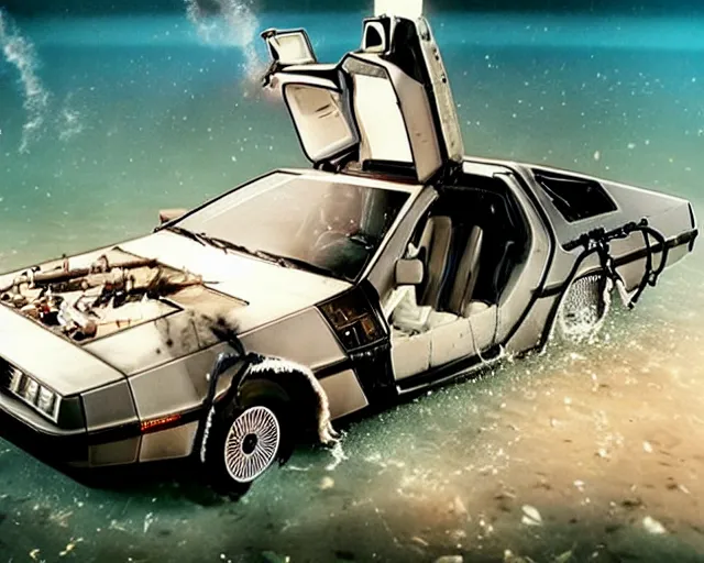 Image similar to doc brown and the delorean underwater