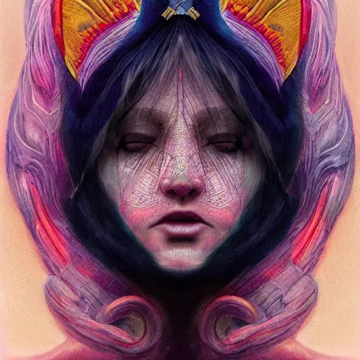 Image similar to she - ra, portrait face, colorful, frantisek kupka, intricate, miles johnston, kuroda seiki, cynical realism, ozabu, john william godward, painterly, yoshitaka amano, moebius, miles johnston, louise zhang, james jean, mark ryden lowbrow pop surrealism art style