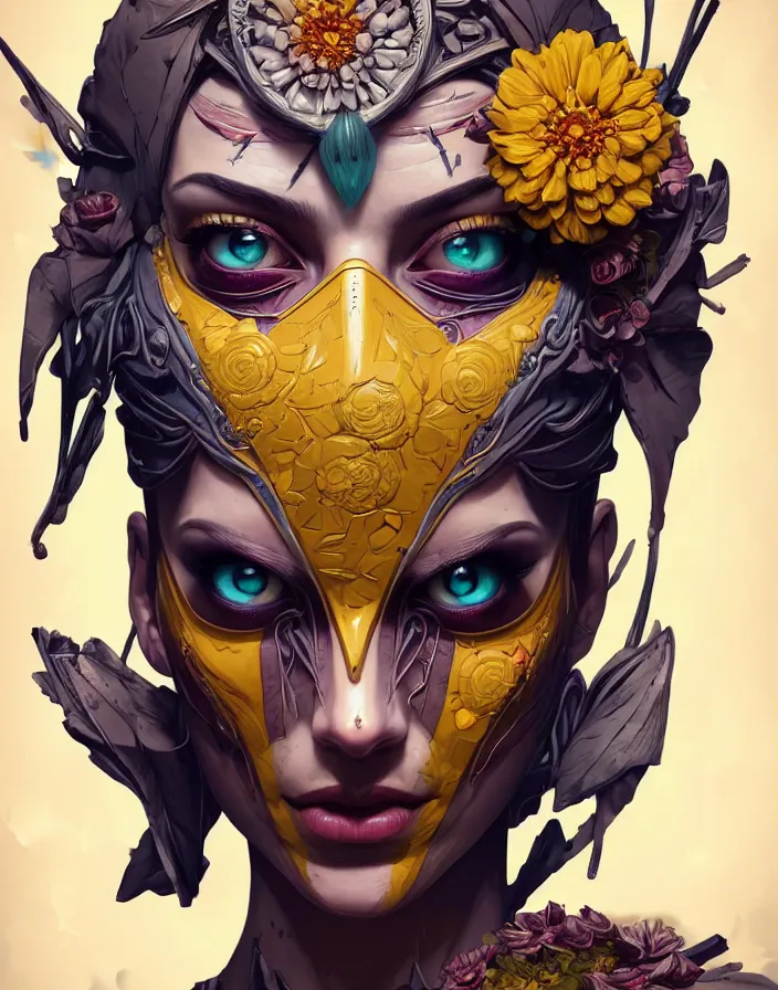 Image similar to symmetry!! portrait of floral! borderlands 3 psycho, intricate, elegant, highly detailed, digital painting, artstation, concept art, smooth, sharp focus, illustration, art by artgerm and greg rutkowski, 8 k