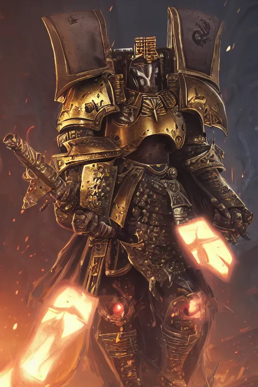 Image similar to armor portrait heros warhammer 4 0 k horus heresy fanart - the primarchs emperor by johannes helgeson animated with vfx concept artist & illustrator global illumination ray tracing hdr fanart arstation zbrush central hardmesh 8 k octane renderer comics stylized