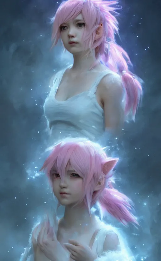 Prompt: a girl from final fantasy live action, cosplaying as jigglypuff, evocative, mystical night, very very very very detailed, award winning, masterpiece digital painting by greg rutkowski, alex grey, artstation, 4 k wallpaper