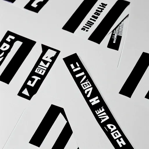 Image similar to black on white graphic design stickers in style of david rudnick, eric hu, y 2 k,