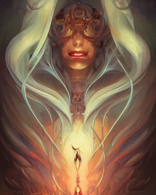 Image similar to portrait of a beautiful demonic cybernetic emanation, by pete mohrbacher and artgerm and wlop, digital art, highly detailed, intricate, fantasy, mystical, Trending on Artstation HQ, deviantart, unreal engine, 4K UHD image