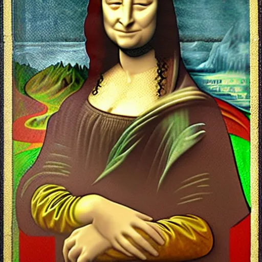 Image similar to mona lisa smoking a cigarette, cubism