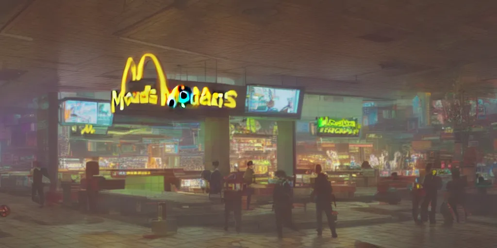 Image similar to Cyberpunk MacDonalds