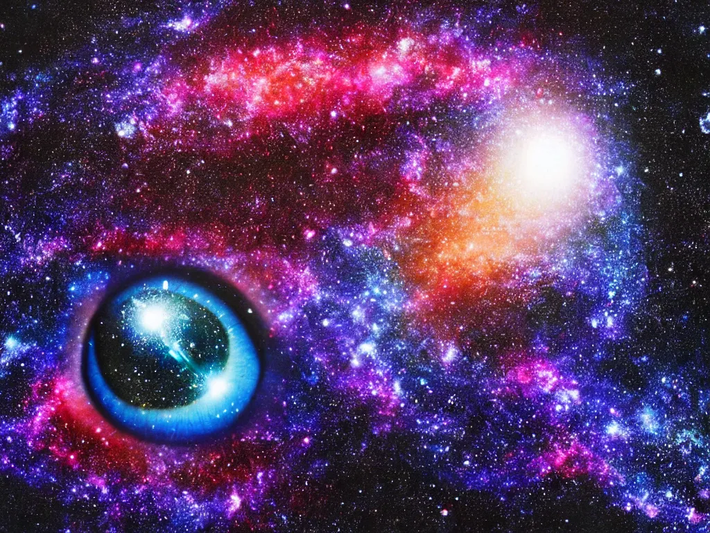 Image similar to realistic galaxy in the shape of an eye