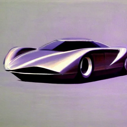 Prompt: concept art for a car that rides on a spherical wheel, painted by syd mead, high quality