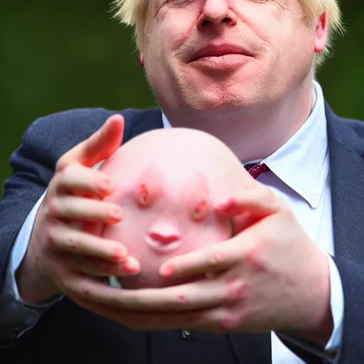 Prompt: boris johnson throwing a blobfish that looks like a grenade, photorealistic, ultra high detail, 8 k